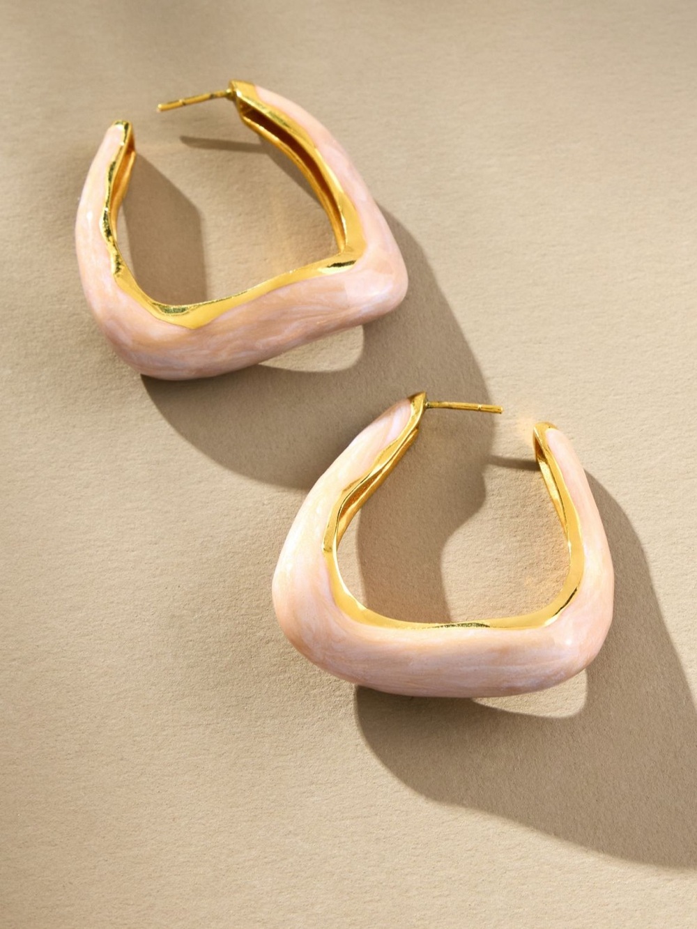Joanna Laura Constantine Pearl Enamel Large Wave Hoop Earrings
